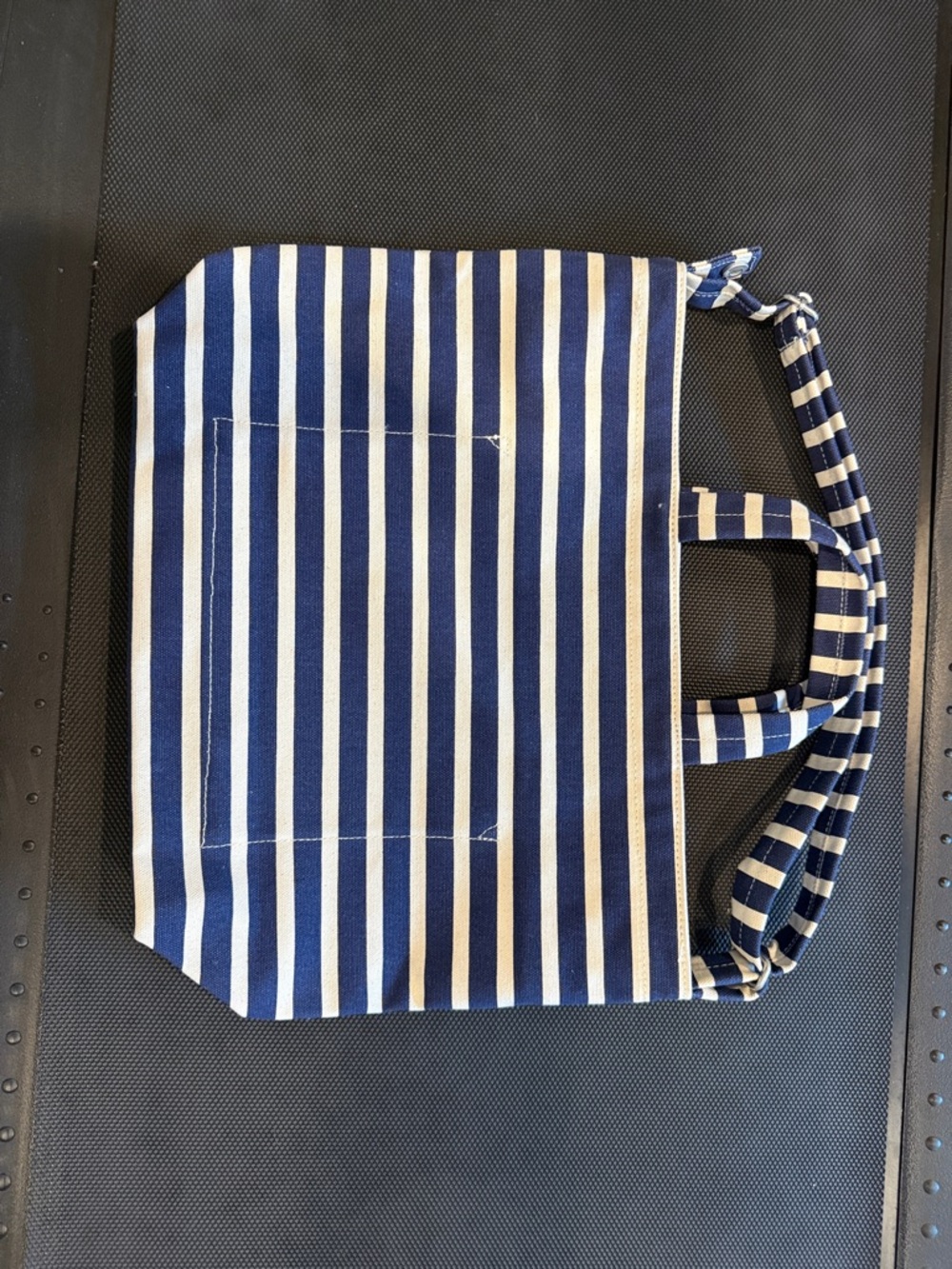 BAGGU Navy and White Striped Tote